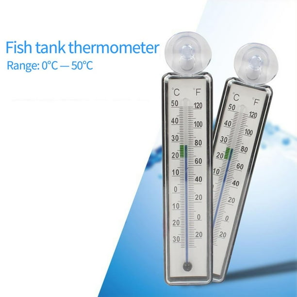 Termómetro De Acuario Tanque De Peces Medidor De Temperatura De Vidrio Medidor Ventosa