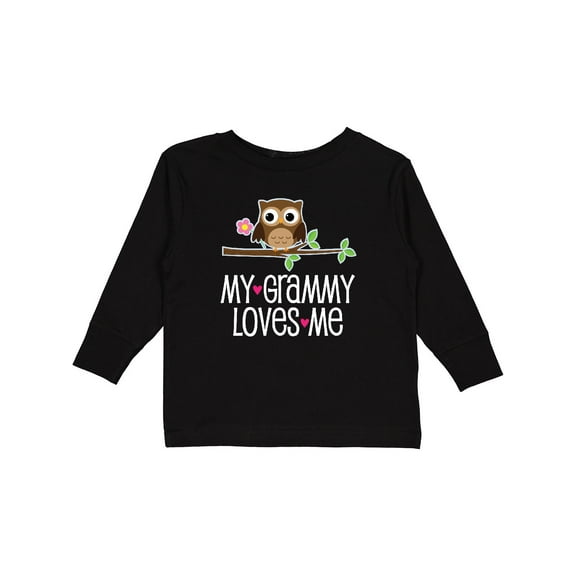 Inktastic My Grammy Loves Me Owl Girls Long Sleeve Toddler T-Shirt