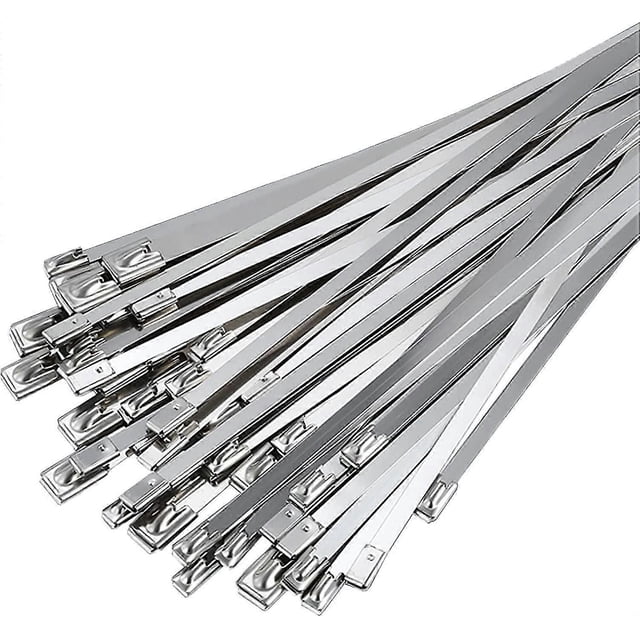 50 Pieces Stainless Steel Cable Ties, 300mm4.6mm Stainless Steel Cable Ties, Stainless Steel Cable Ties For Exhaust Winding, Bundled Cables, Maintain