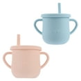 thumbnail image 1 of BRIGHTFUFU 2pcs Silicone Sippy Cops con bebés de paja Niño niño alimentándose con 2 asas, 1 of 1