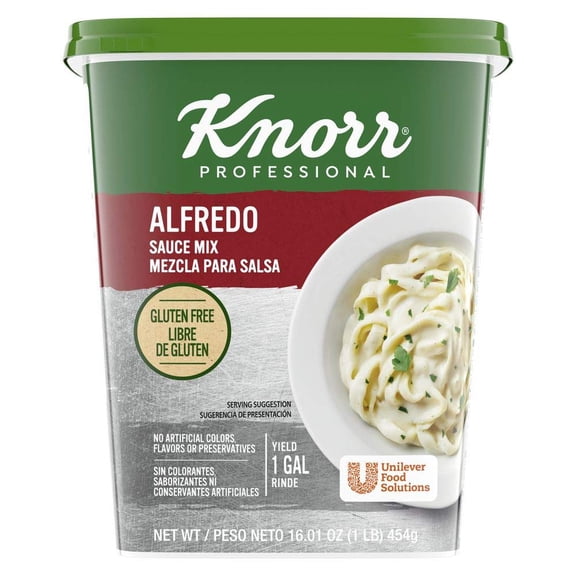 Knorr Professional Alfredo Sauce, Gluten Free, Real Parmesan and Black Pepper, 1lb