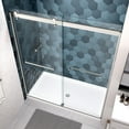 thumbnail image 3 of JimsMaison 56-60" W x 74" H Double Sliding Frameless Shower Door with 5/16'' (8mm) Tempered Glass, Chrome, 3 of 11