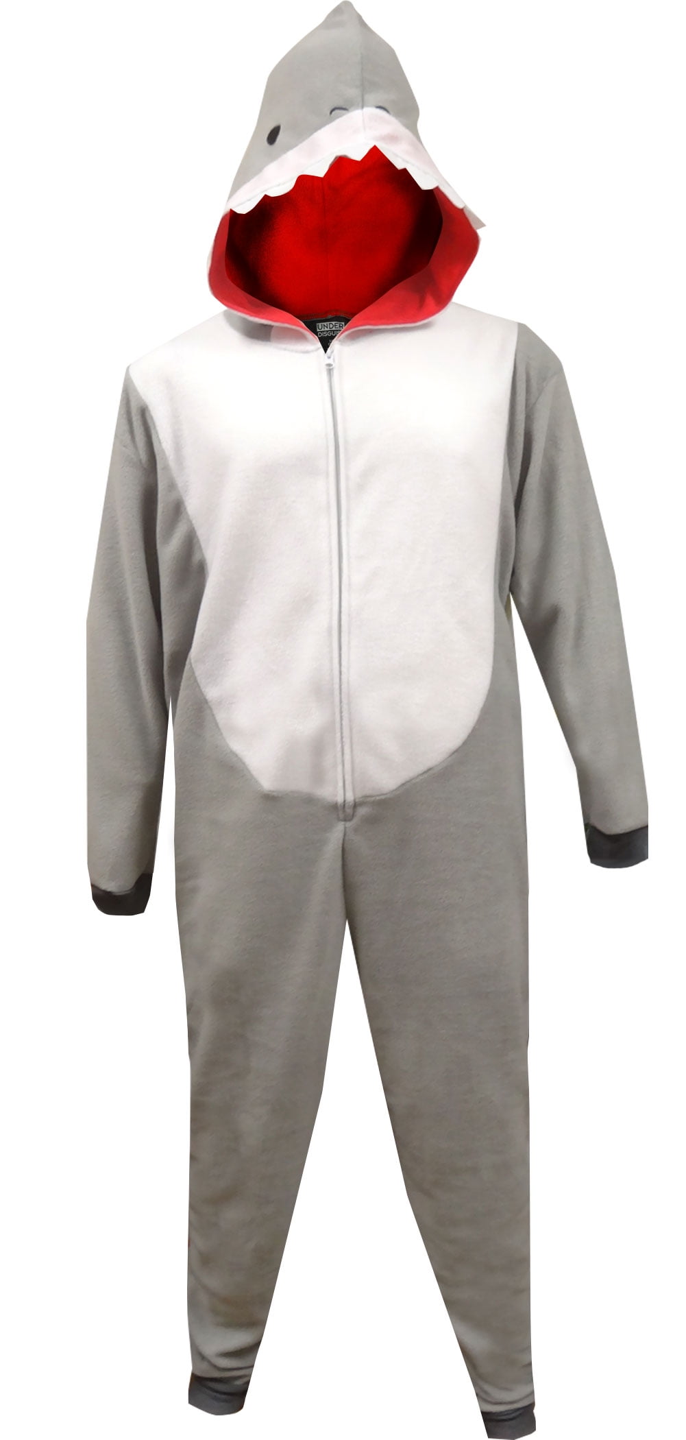 Men’s Shark Union Suit Sz S Scuba Diver Wet Suit Pajamas Pjs Funny Costume