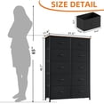 thumbnail image 3 of Somdot Tall 5-Tier 10 Removable Fabric Drawers Dresser for Living Room Bedroom, Black Rustic Brown, 3 of 7