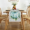 thumbnail image 4 of Fall Pumpkin Leaves Buffalo Plaid Table Runner Seasonal Autumn Farmhouse Kitchen Dining Table Decorations for Indoor Outdoor Home Decor 13x72 Inch, 4 of 6