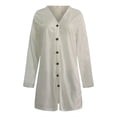 thumbnail image 6 of HWRETIE Fashion Women Solid Loose Long Sleeve Cardigan Coat,Blouse Lightweight Open Front Sweater Jacket Casual Layering Top for Women, 6 of 7