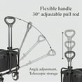 thumbnail image 3 of Wagon Cart Foldable Utility Wagon Shop Cart Collapsible Wheels Garden Cart Grocery Wagon for Shopping Park Picnic, Camping, Black, 3 of 7