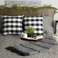thumbnail image 2 of Contemporary Home Living Set of 2 Black and White Buffalo Check Pillow Cover, 20", 2 of 6
