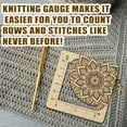 thumbnail image 5 of Wooden Knitting Gauge Stacked Flowers Pattern Spinning Control Card Freedom Size Conversion Hollow Sock Ruler with Hanging Hole, 5 of 9