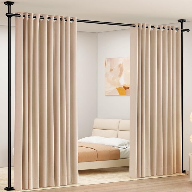 Barra separadora de ambientes SUNALLY ajustable de 1,2 a 3 m, color negro