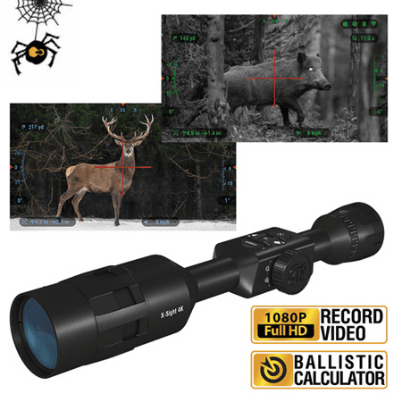 Refurbished ATN X-Sight 4K Pro 5-20x Smart Day/Night Rifle Scope - Ultra HD 4K technology with Full HD Video, 18+h Battery, Ballistic Calculator, Rangefinder, E-Compass, WiFi, iOS&Android (Best Long Range Muzzleloader Scope)