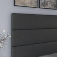 thumbnail image 4 of Skyline Decor Upholstered Faux Leather Tri Panel Channel Headboard Platform Bed Frame, Full, Black, 4 of 4