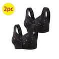 thumbnail image 2 of Lmnyox 2 Pack Every Day Bra for Women Comfortable Breathable Push Up Bralettes Front Closure Wireless Bras Plus Size, 2 of 4