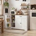thumbnail image 6 of Coffee Bar Cabinet, Gizoon Wooden Kitchen Cabinet Storage, White and Rustic Sideboard Buffet for Dining Room & Pantry, 6 of 9