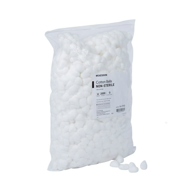 Bolas de algodón McKesson, no estériles, de máxima absorción, 2000 quilates