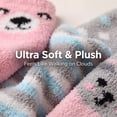 thumbnail image 3 of Colorfut Women's 3-Pairs Cozy Microfiber Anti-Skid Soft Colorful Patterned Fuzzy Crew Socks Slipper (with non-slip silicone grippers) FZ43-6, 3 of 5