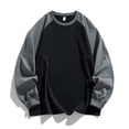 thumbnail image 3 of XRoczxe Men Raglan Color Block Long Sleeve T-Shirt, Casual Crew Neck Contrast Pullover Top, Loose Fit Basic Layer Shirt for Winter Daily Wear Black, 3 of 5