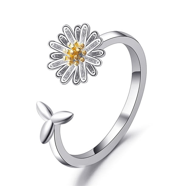 XWSHYW Anillos Nuevo Pendientes de Girasol a La Moda con Piedras Preciosas Grandes