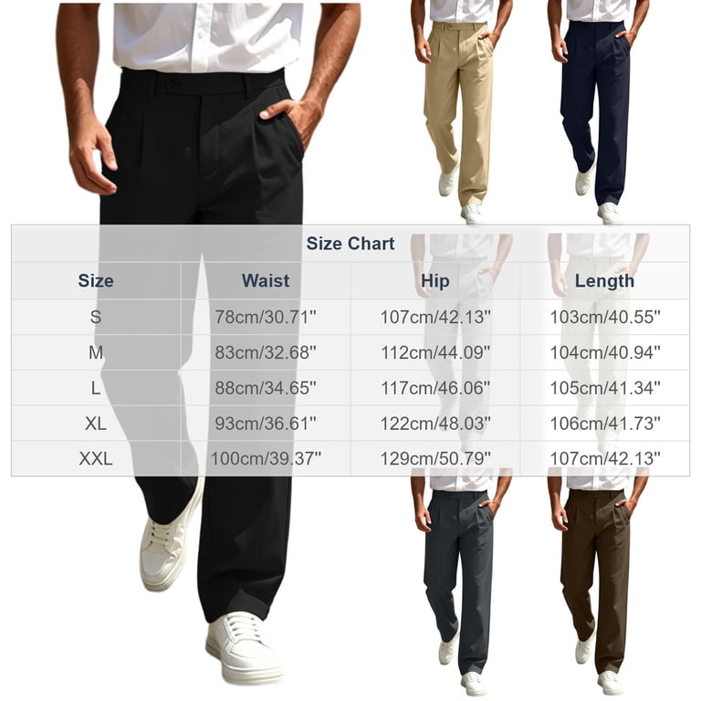 Utoimkio Men's Double Pleated Wide Leg Dress Pants Single Button