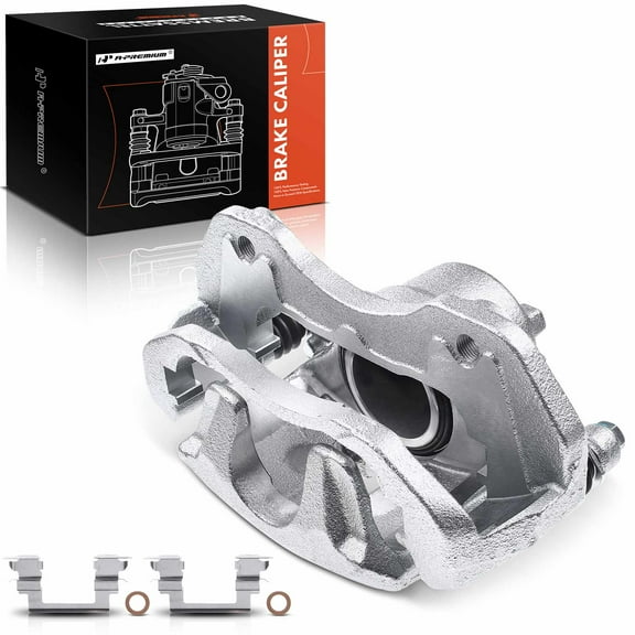 A-Premium Disc Brake Caliper Assembly with Bracket Compatible with Select Mitsubishi Models - Lancer 2004-200, Outlander 2003-2004, L4 2.4L - Front Right Passenger Side