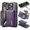 Purple, variant on ELEHOLD Case for iPhone 15 Pro Max, Magnetic 2 in 1 Detachable Leather Wallet Case with Card Holder & Stand,Black
