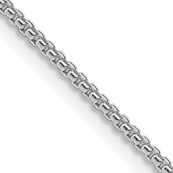 Sterling Silver Rhodium-Plated 1.5mm Round Box Chain (20 X 1.5) Made In Italy qhx028r-20