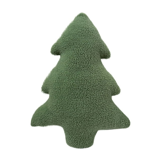 Linnome Rhinestone Embellished Christmas Tree Pillow - Soft Fuzzy Holiday Decorative Accent Pillow