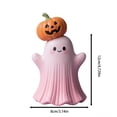 thumbnail image 2 of Halloween Ghost Pumpkin Decoration, Pink Ghost Pumpkin Decor Tabletop Display for Home Indoor Halloween Decorations, Cute Spooky Pumpkin Accent for Shelf Table Mantel and Party Decor, 2 of 5