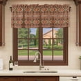 thumbnail image 6 of Brown Southwest Aztec Curtain Valances for Windows, Kitchen Valance Window Treatments Panel 2 Pack, Farmhouse Vintage Geometric Rod Pocket Short Curtains for Bathroom Bedroom 60 x 18 Inch, 6 of 8