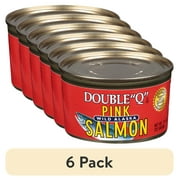 (6 pack) Double "Q" Wild Alaskan Canned Pink Salmon, 7.5 oz