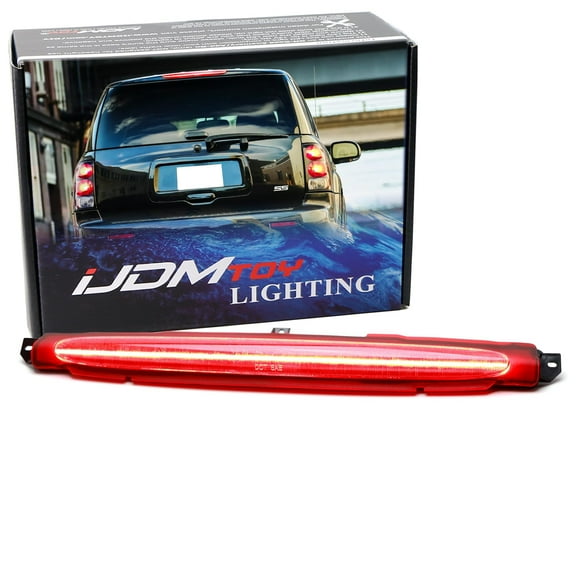 Dark Red Len Full LED Strip High Mount Third Brake Light Assembly For Chevrolet 2002-2009 Trailblazer, GMC Envoy, Buick Rainier, etc