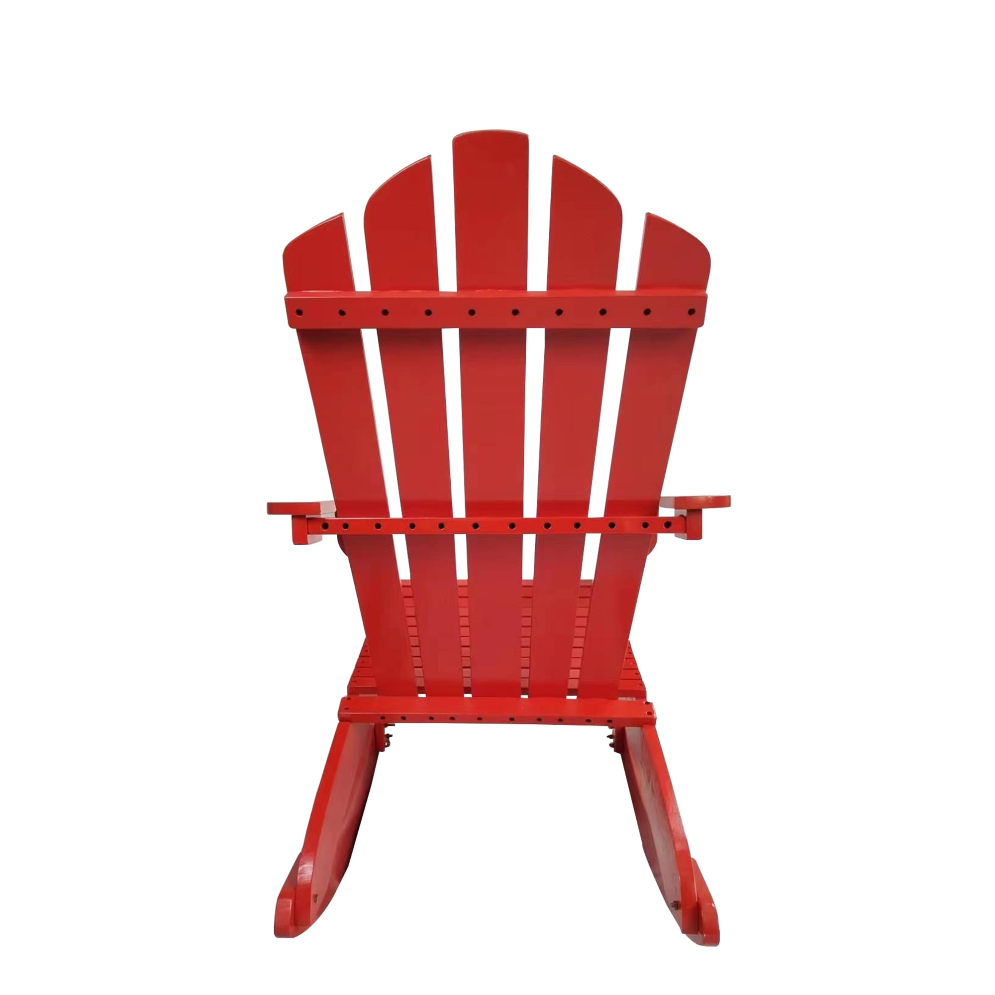 Best Reclining Wooden Outdoor Rocking Adirondack chair, Red