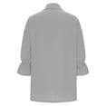 thumbnail image 5 of Heisall Women's V Neck 3/4 Sleeve Blouse Solid Color Casual Tops Polyester Shirts for Daily Wear, 5 of 6
