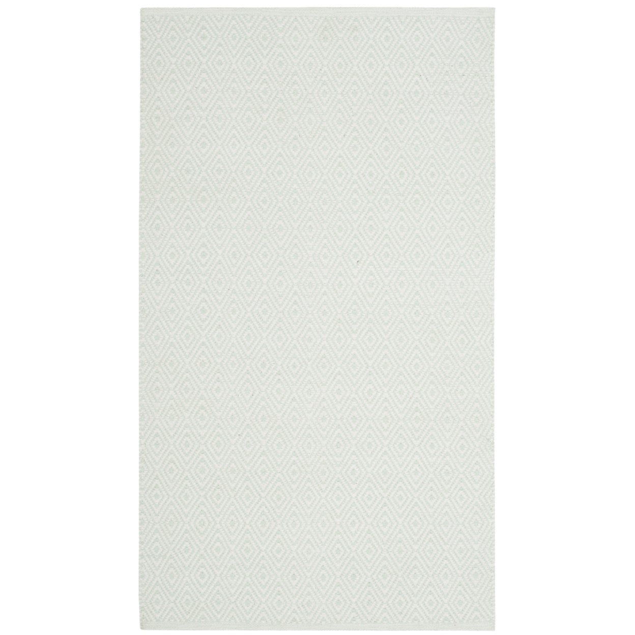 SAFAVIEH Montauk Terrence Geometric Diamond Cotton Area Rug, Ivory/Foam Green, 6' x 6' Round