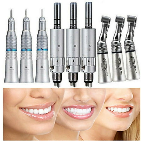 

FETCOI 3 Set Dental Slow Speed Handpiece Contra Angle Straight Air Motor E-Type 4Hole