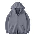 thumbnail image 6 of Quealent Girls Kids Zip Up Hoodies Double Zipper Hooded Sweatshirt with Pockets Zipper Hoodies Soft Oversized Long Sleeve Fall Winter Back to School Clothes (Dark Gray, 11-12 Years), 6 of 7