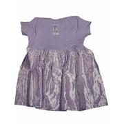 Little Giraffe Baby Newborn Girls Short Sleeve Cotton & Satin Dress