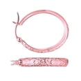 thumbnail image 4 of JewelStop 10k Rose Gold Shiny Oval Diamond Cut Sparkle Hoop Earrings - 4mm, 1.7gr., 4 of 5