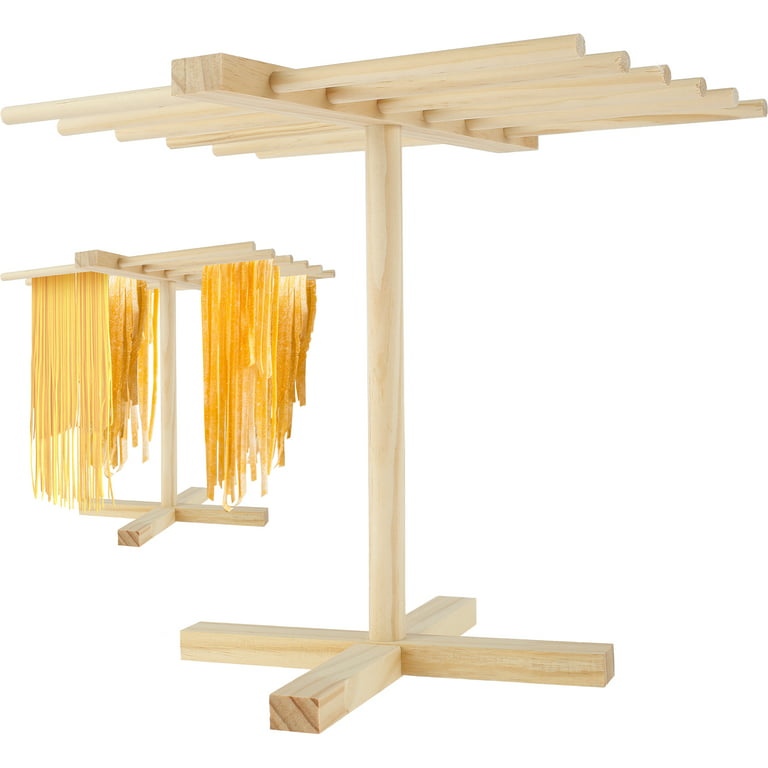 Pasta Drying Rack, Large Wood Pasta Rack Collapsible for Fresh Pasta Noodle  Spaghetti Dryer Hanger Stand