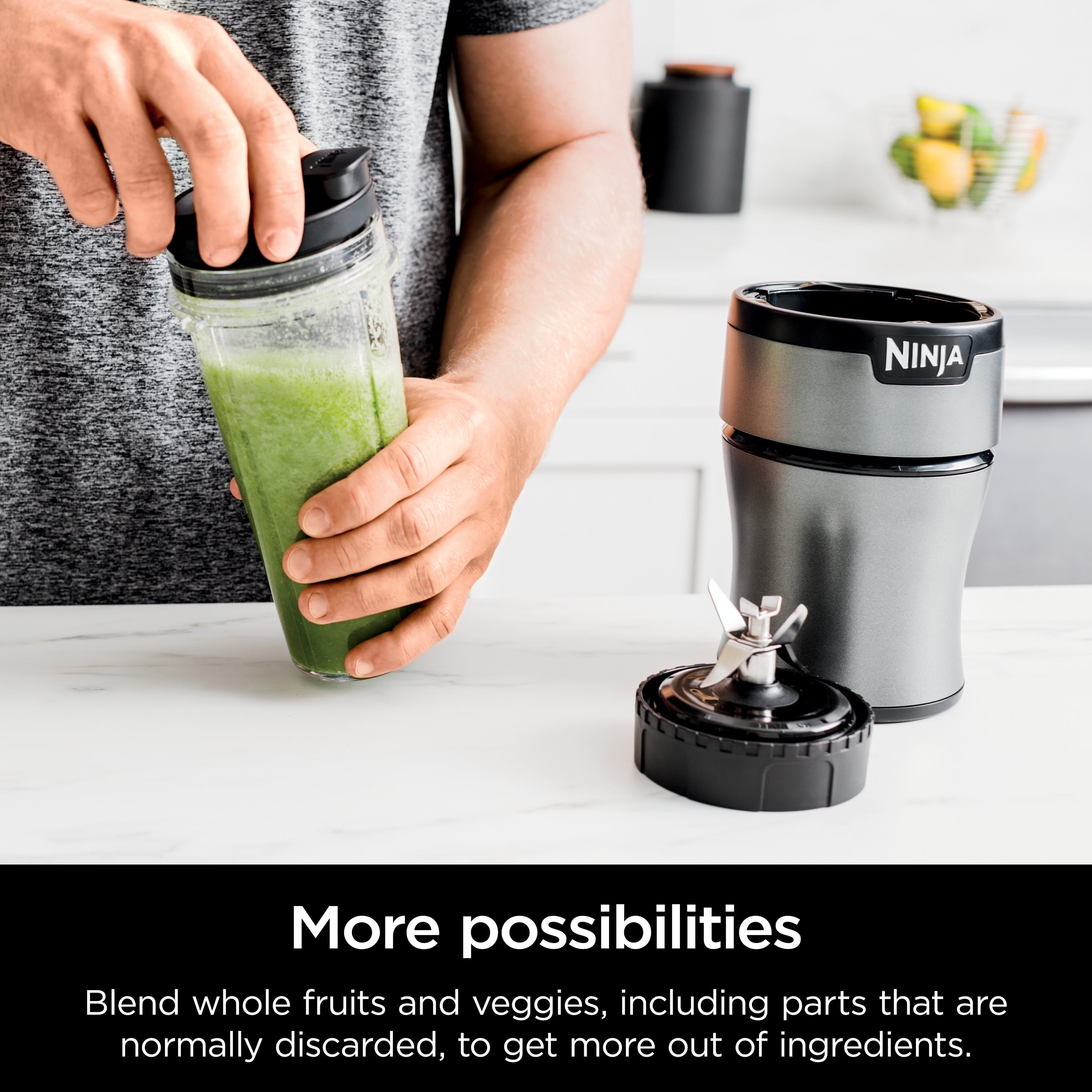  Ninja BN300C, Personal Nutri-Blender With Ice-Crushing  Technology, Black/Silver, 700W: Home & Kitchen