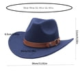 thumbnail image 3 of CUIYUAN Vintage Western Cowboy Hat for Men Women Wide Brim Cowgirl Fedora Hats Cowboy Hat Cowboy Hat Western Hat Jazz British Hat Beach Cowgirls Cattleman Cowboys Hats Navy, 3 of 6