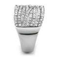 thumbnail image 3 of High polished (no plating) Stainless Steel Ring with AAA Grade CZ in Clear for Women Style DA362, 3 of 4
