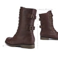 thumbnail image 2 of DREAM PAIRS Women's Fashion Comfort Faux Fur Lined Mid Calf Riding Winter Combat Boots TERRAN-SNOW BURGUNDY Size 10, 2 of 4