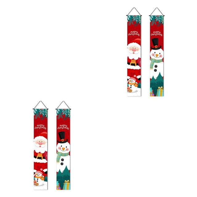 Wosthever 2 piezas de pancartas colgantes de Navidad, carteles de porche de Navidad, decoración Exterior de vacaciones, puerta delantera para el Type2 NO2