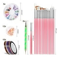 thumbnail image 2 of Pinkiou Nail Art Brushes Kit with Nail Painting Brushes, Nail Dotting Tool, Nail Foil, Paillette Decoration Manicure Rhinestones Tape Color for Nails, 2 of 7