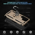 thumbnail image 5 of Dteck Heavy Duty Case for Samsung Galaxy S25 Ultra Phone Case with Metal Ring Magnetic Kickstand, Military Grade Shockproof Rugged Protective Cover for Galaxy S25 Ultra ,Gold, 5 of 7