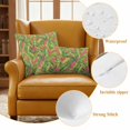 thumbnail image 4 of Green Tropical Leaves Outdoor Pillow Covers, Waterproof Decorative Throw Pillowcases Set of 2, Summer Palm Botanical Pink Couch Cushion Cases with Zipper for Outside Patio Garden Sofa 20"x12", 4 of 9