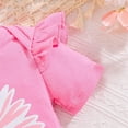 thumbnail image 6 of Baby Onesies Girl Baby Girl Clothes Beautiful Letter Daisy Print Flower Ruffled Short Sleeve Romper Shorts Headband 3-Piece Set, 6 of 9