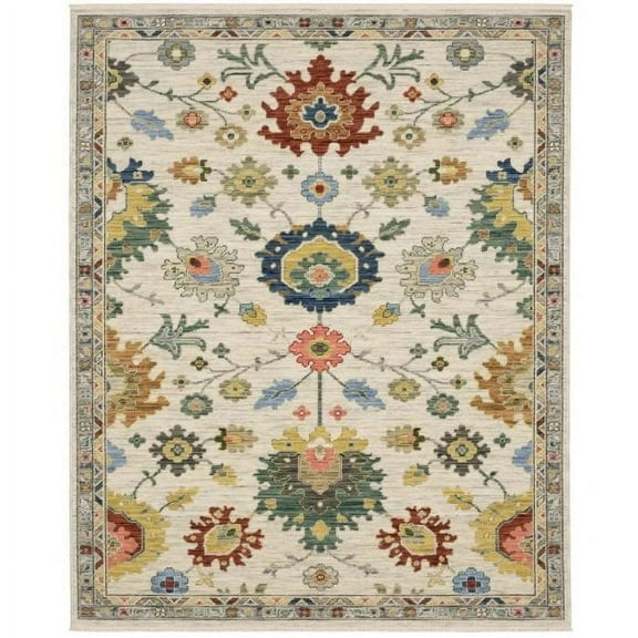 Oriental Weavers Lucca Wool Blend Area Rug - 2888L - 3'3" x 5' - in Ivory/ Multi - Vintage Inspired, Wool Blend, Entrway, Bedroom Rug