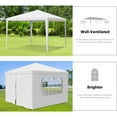thumbnail image 3 of HomGarden 10x10FT Outdoor Gazebo Canopy Wedding Party Tent W/4 Removable Walls & Windows, White, 3 of 9